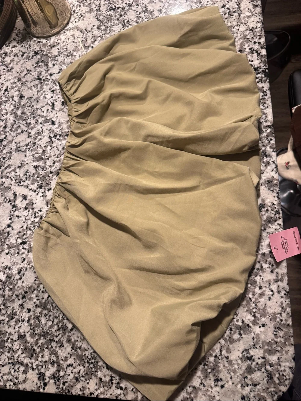 PrettyLittleThing Olive Flared Mini Skirt